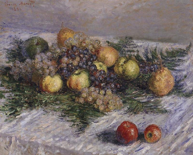 Claude Monet Still life with Pears and Grapes Norge oil painting art